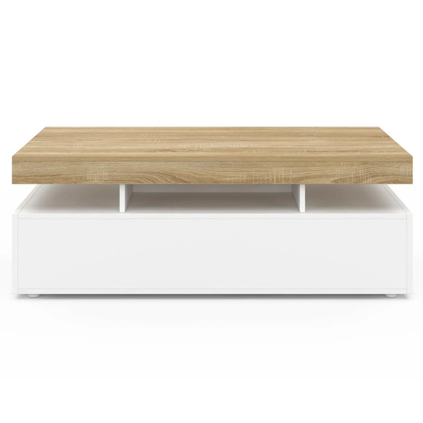 Table basse rectangulaire 2 tiroirs blanc