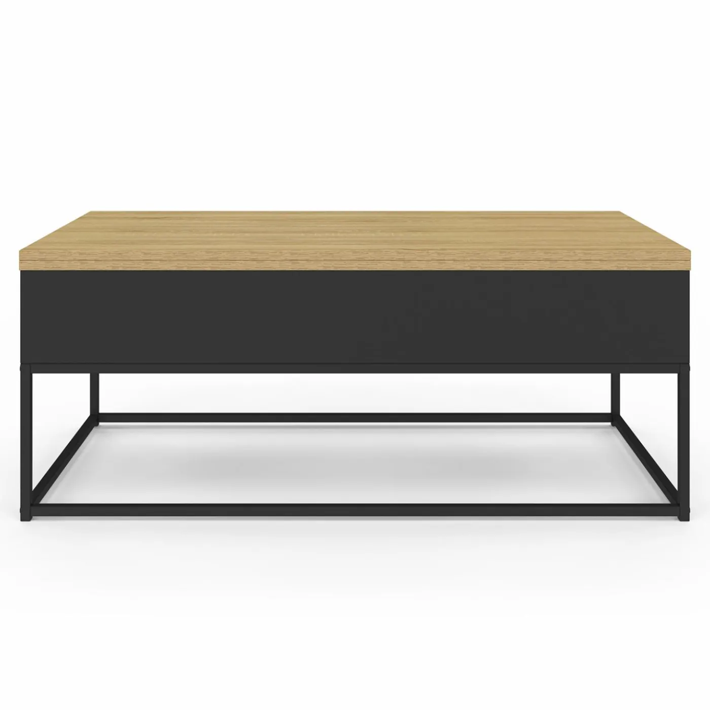 Table basse rectangulaire industrielle relevable et convertible pour manger
