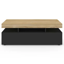 Table basse rectangulaire 2 tiroirs noir