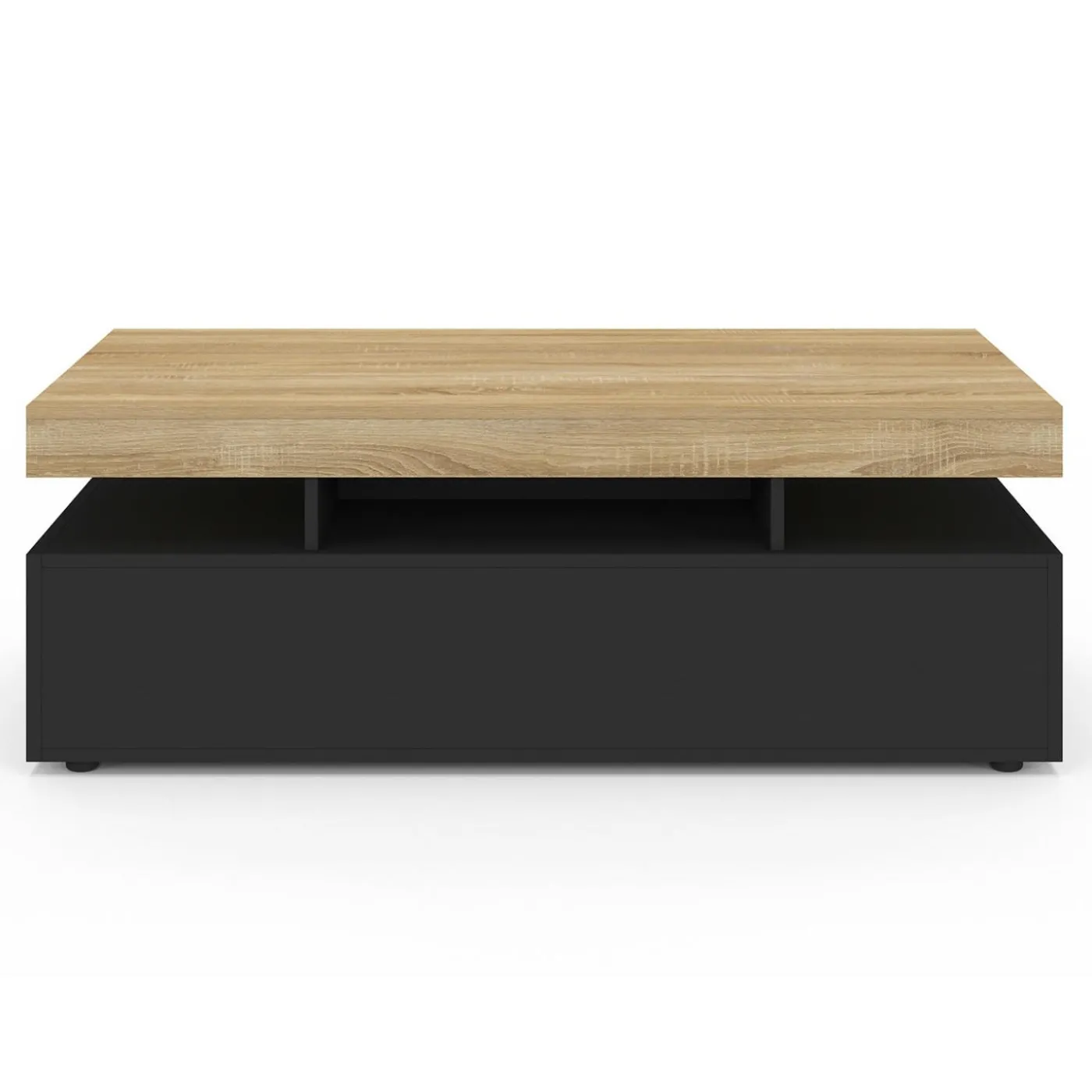 Table basse rectangulaire 2 tiroirs noir