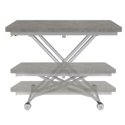 Table basse relevable en table à manger moderne avec plateau effet béton