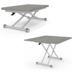 Table basse relevable en table à manger moderne avec plateau effet béton