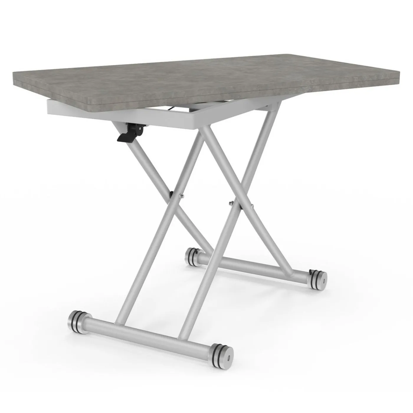 Table basse relevable en table à manger moderne avec plateau effet béton