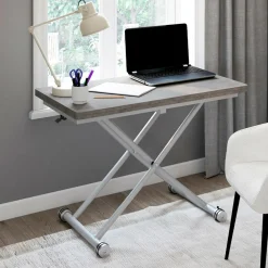 Table basse relevable en table à manger moderne avec plateau effet béton