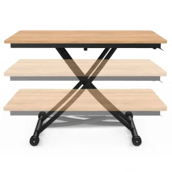 Table basse relevable en table à manger industrielle