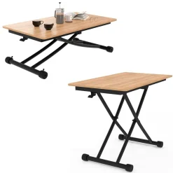 Table basse relevable en table à manger industrielle