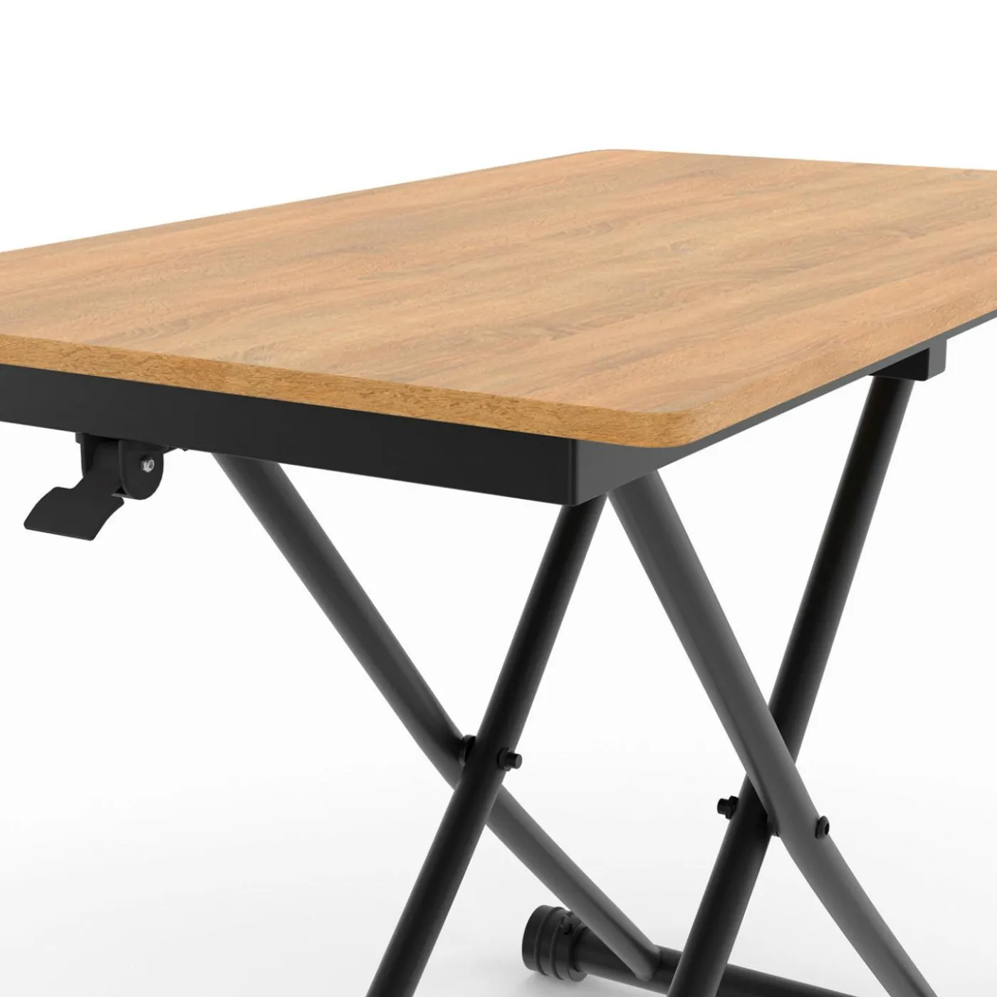 Table basse relevable en table à manger industrielle