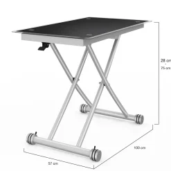 Table basse relevable en table à manger verre trempé