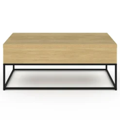 Table basse relevable industrielle rectangulaire convertible en table à manger