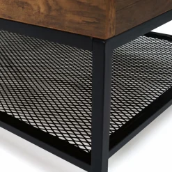 Table basse relevable style industriel effet bois vieilli