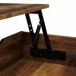 Table basse relevable style industriel effet bois vieilli