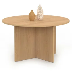 Table basse ronde 70 cm bois façon hêtre