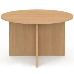Table basse ronde 70 cm bois façon hêtre