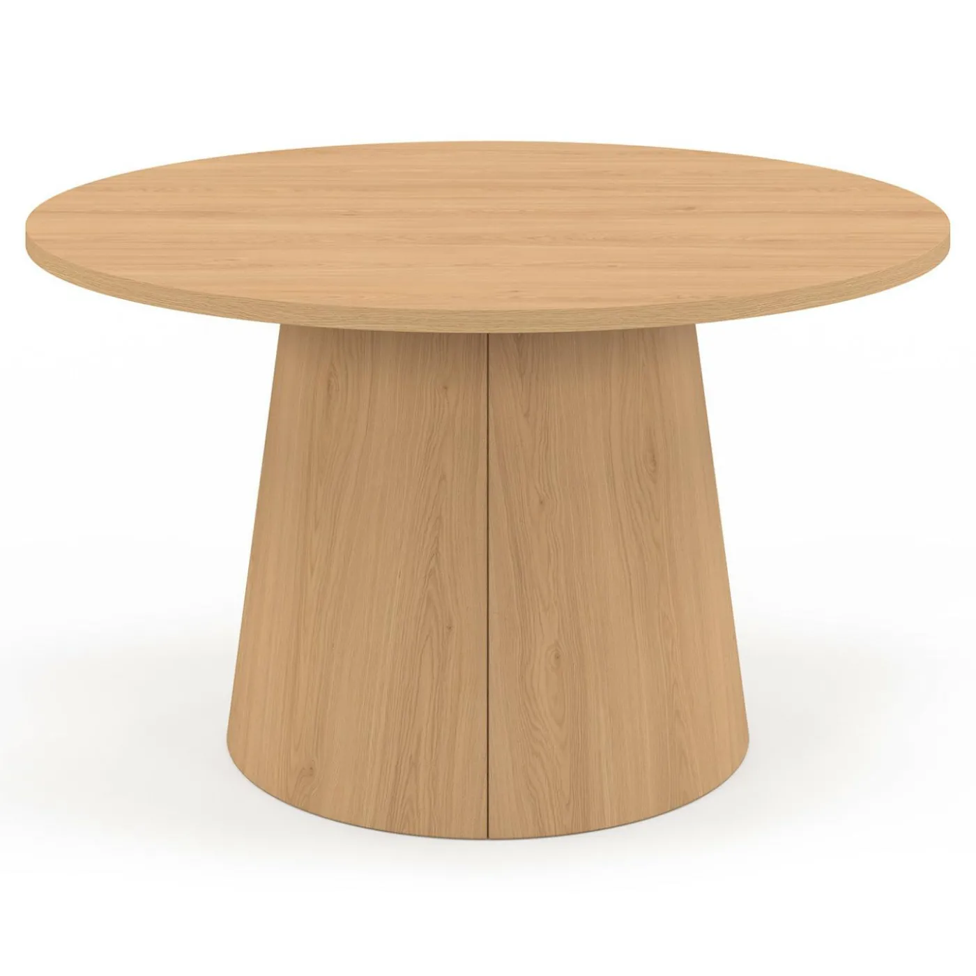 Table basse ronde bois effet hêtre 70 cm pied central