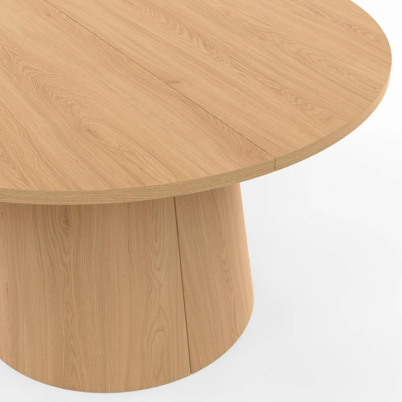 Table basse ronde bois effet hêtre 70 cm pied central