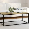 Table basse style industriel bois et métal noir