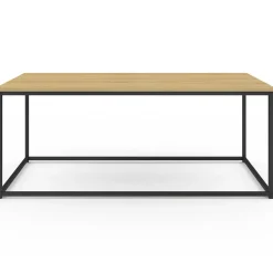 Table basse style industriel bois et métal noir