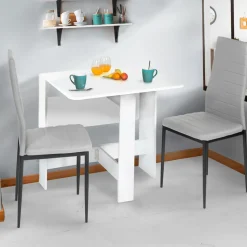 Table console blanche en bois
