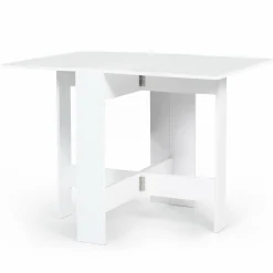 Table console blanche en bois