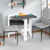 Table console blanche et grise en bois