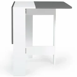 Table console blanche et grise en bois