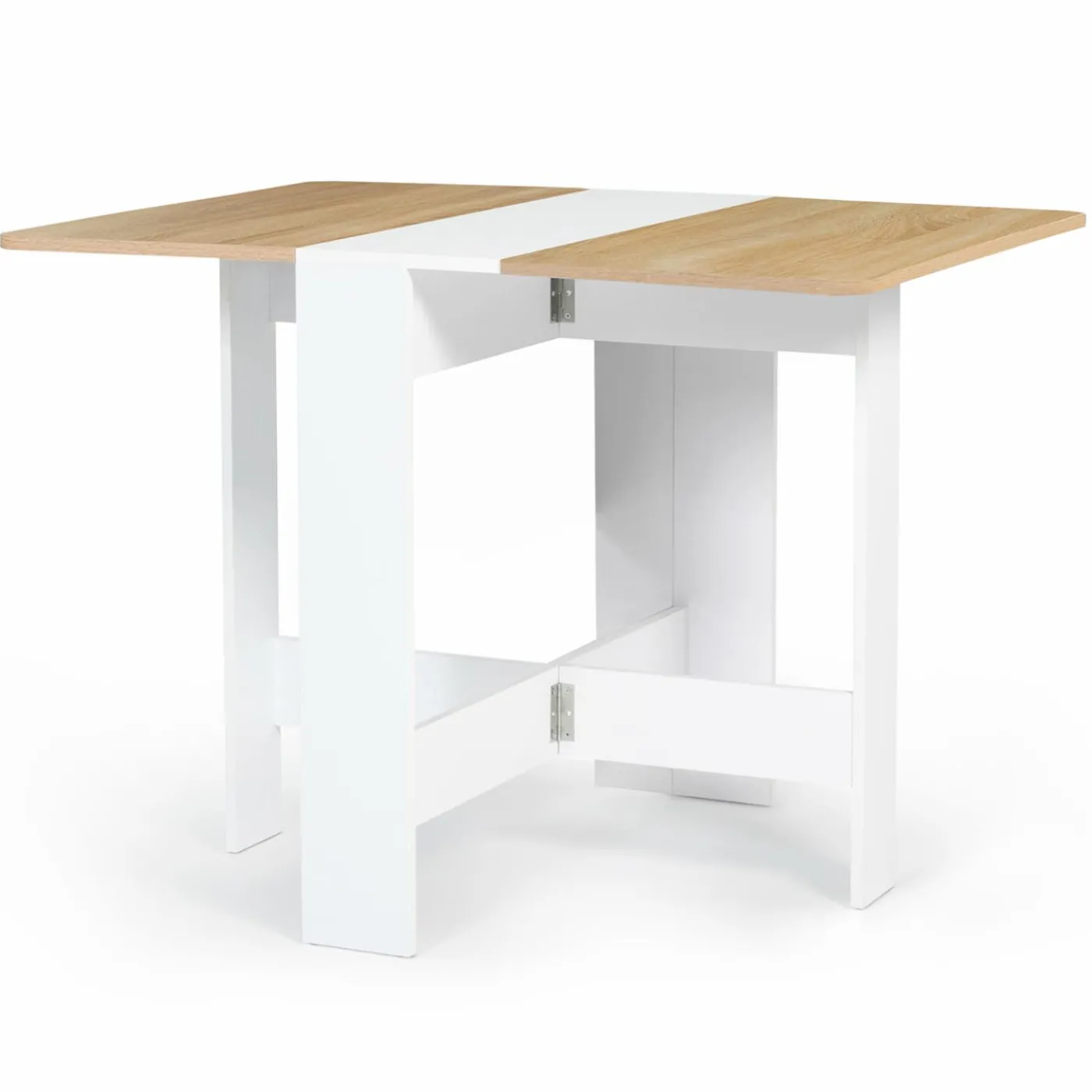 Table console bois blanc et imitation hêtre