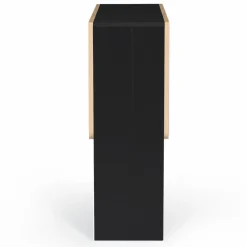 Table console bois noir et imitation hêtre