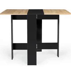Table console bois noir et imitation hêtre