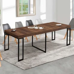 Table console extensible bois foncé 10 personnes