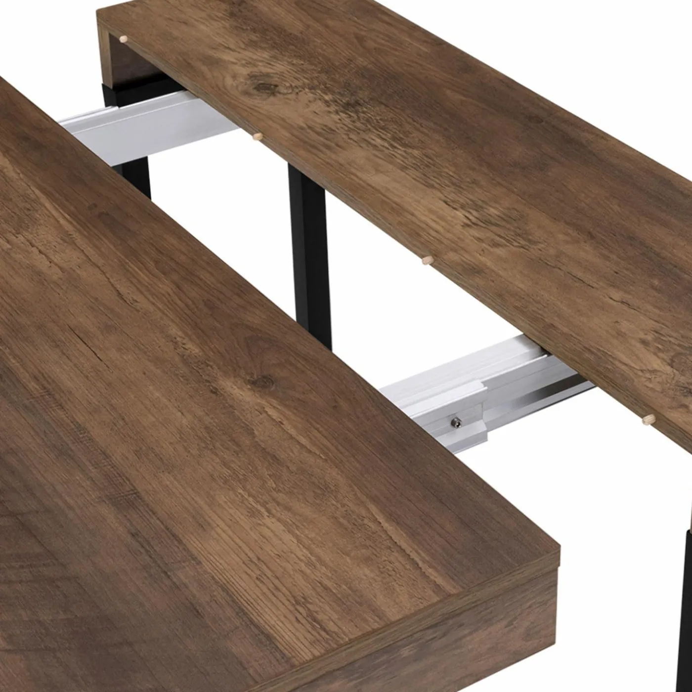 Table console extensible bois foncé 10 personnes