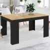 Table console extensible noir et bois