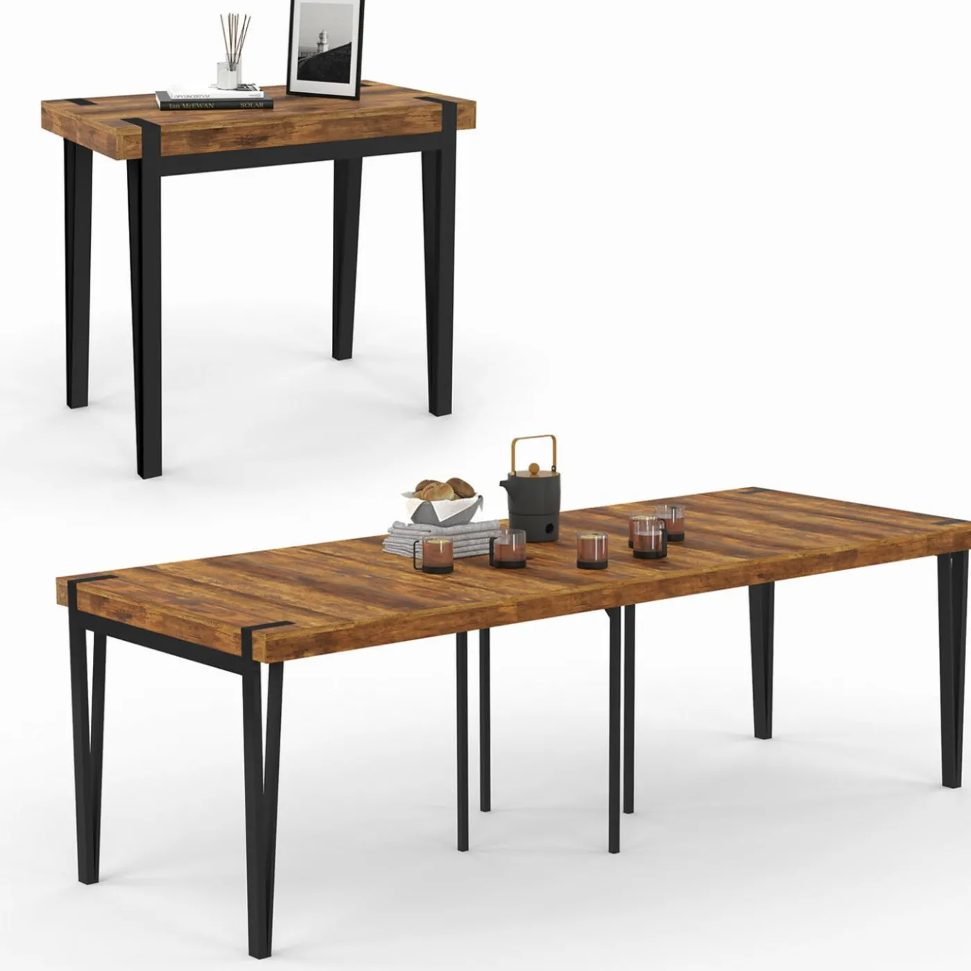 Table console extensible 10 personnesdesign industriel 235 cm