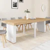 Table console extensible bois et blanc