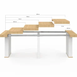 Table console extensible bois et blanc