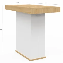 Table console extensible bois et blanc