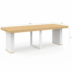 Table console extensible bois et blanc