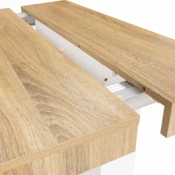 Table console extensible bois et blanc