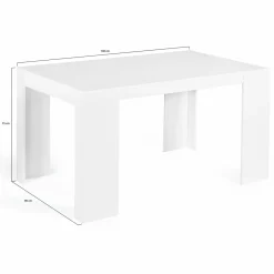 Table console extensible blanche 6 personnes 140 cm