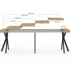 Table console extensible 10 personnes 235 cm design industriel