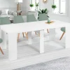 Table console extensible blanche 10 personnes 235 cm