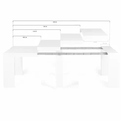 Table console extensible blanche 10 personnes 235 cm
