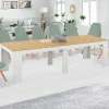 Table console extensible bois blanc et façon hêtre 300 cm 14 personnes