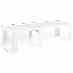 Table console extensible blanche 14 personnes 300 cm