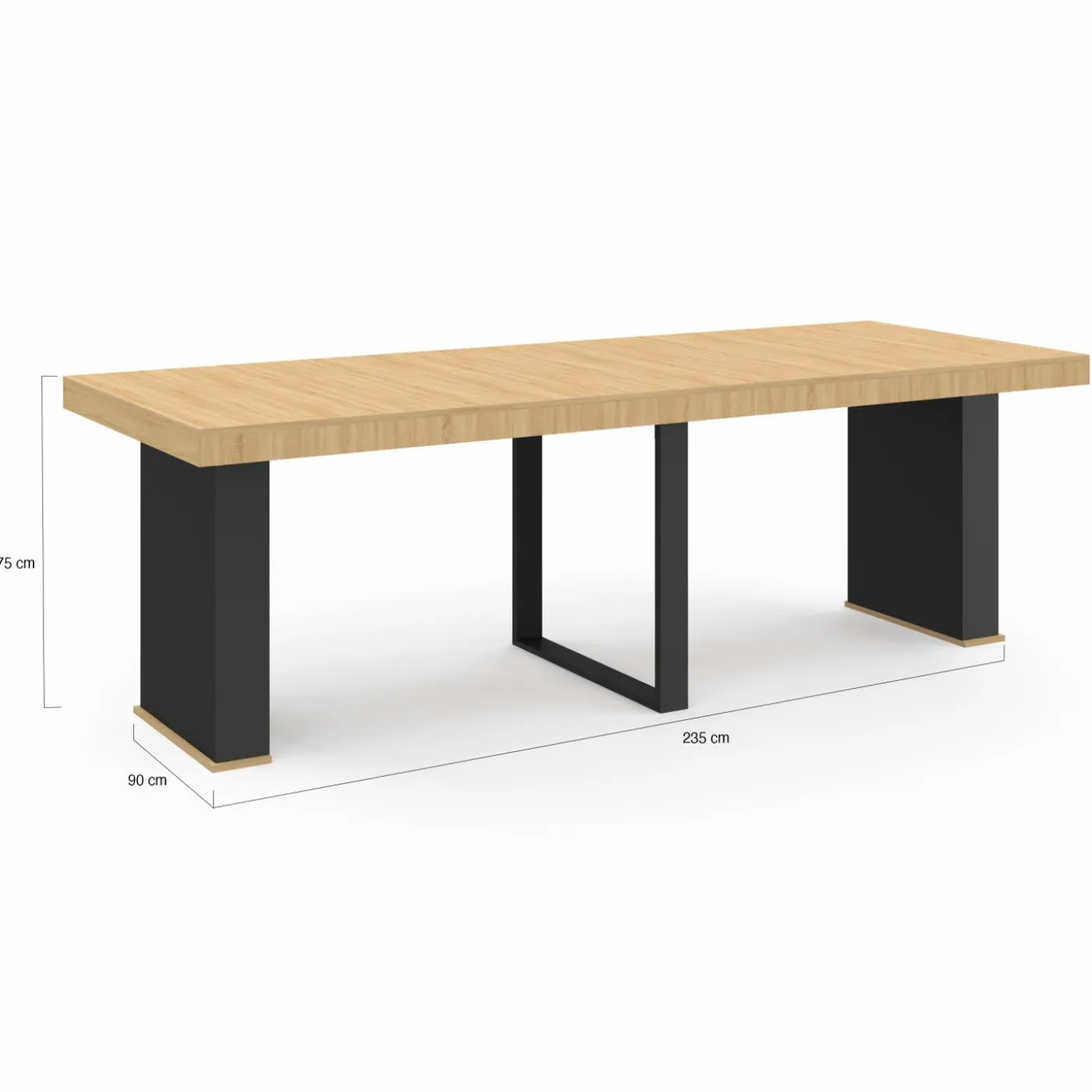 Table console extensible bois et noir