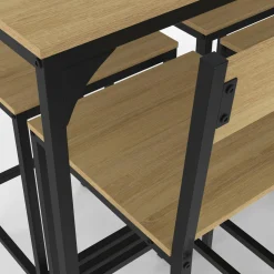 Table de bar design industriel avec 6 chaises