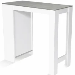 Table de bar haute 2 à 4 personnes blanche et grise effet béton
