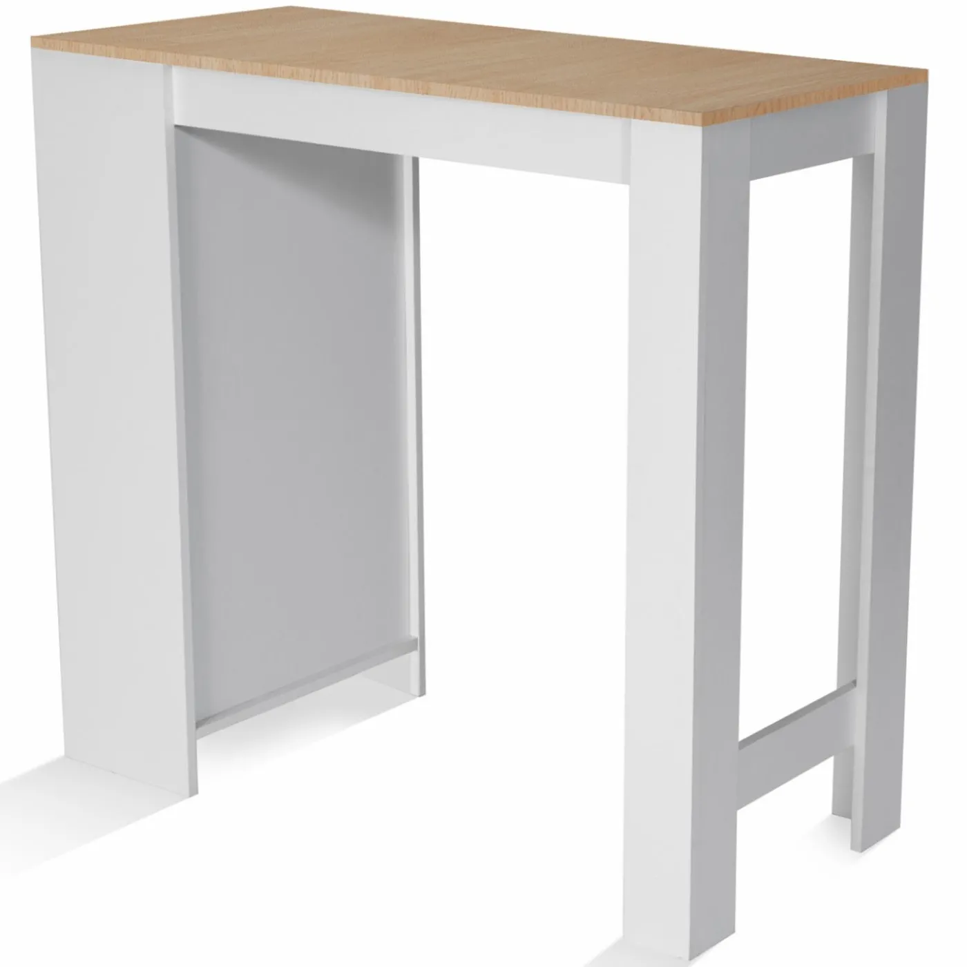 Table de bar haute 2 à 4 personnes bois blanc et imitation hêtre