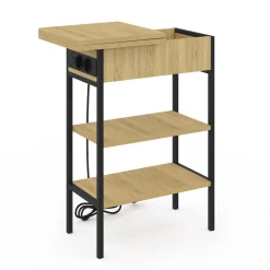 Table de chevet / d'appoint design industriel avec multiprise