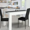Table de cuisine 6 personnes blanche et noire