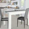 Table de cuisine 6 personnes blanche et grise